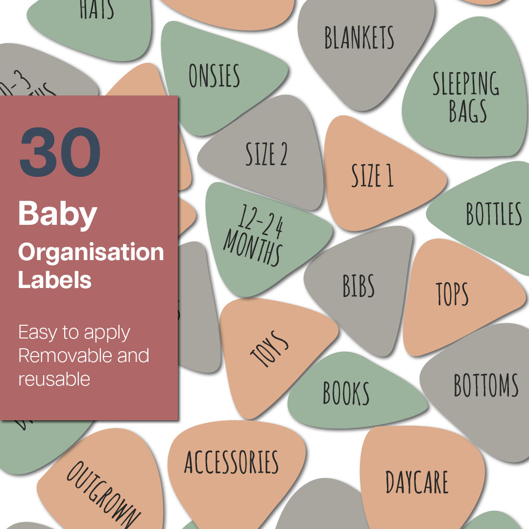 Baby Labels - Earthy Triangles Organisation