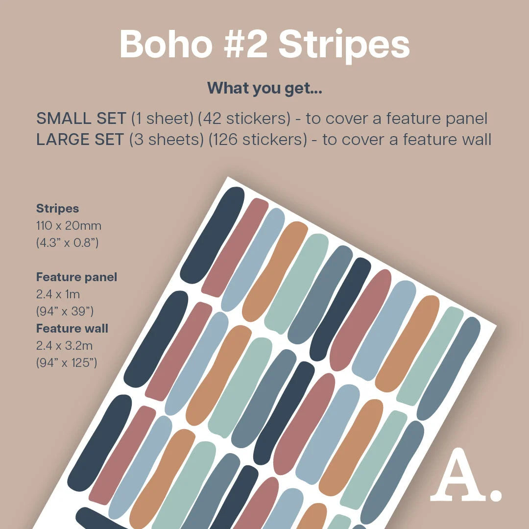 Boho #2 Stripes Wall Decal - Decals Abstract Shapes