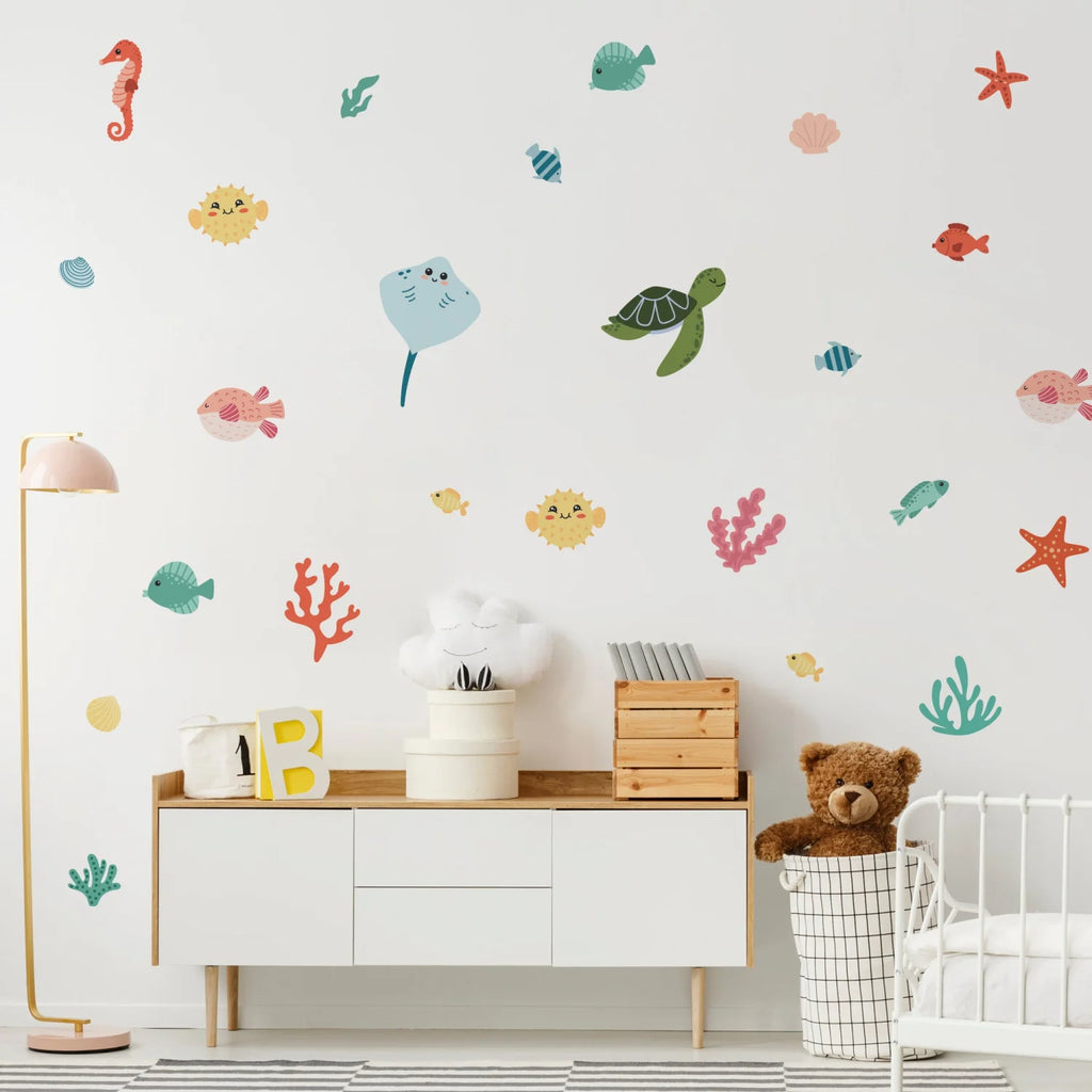 Bright Sea Creatures Wall Decal - Decals and Space