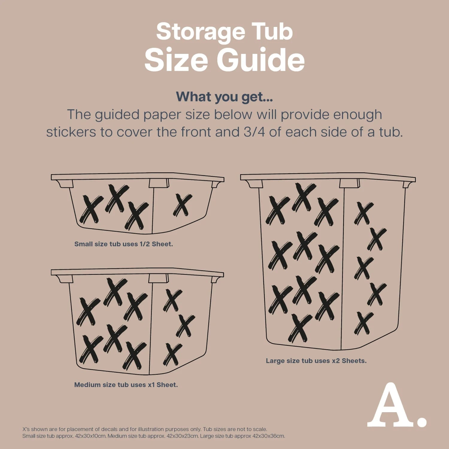 Brush Marks Cool - Storage Tub Decals Organisational Tubs