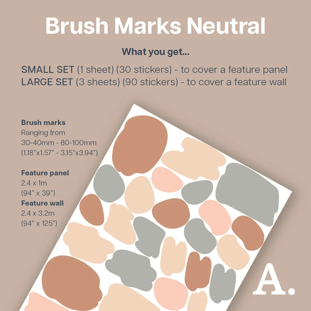 Brush Marks Neutral Wall Decal - Decals Abstract Shapes