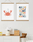 Crab and Bold Alphabet Print - Prints By The Sea