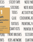 Craft Labels - Clear Rectangular Organisation