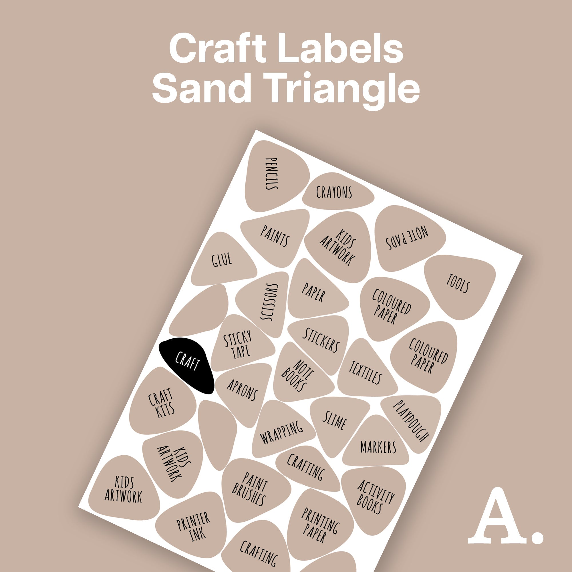 Craft Labels - Sand Triangles Organisation