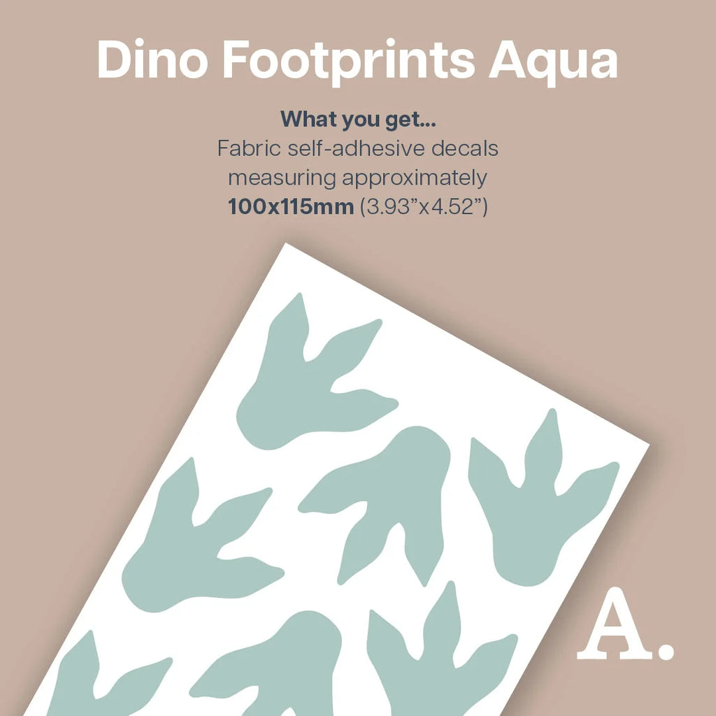 Dino Footprints Wall Decals - Aqua Abstract Shapes