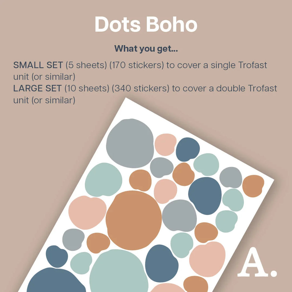 Dots Boho - Storage Tub Decals Organisational Tubs