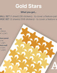Gold Stars Wall Decal - Decals Abstract Shapes