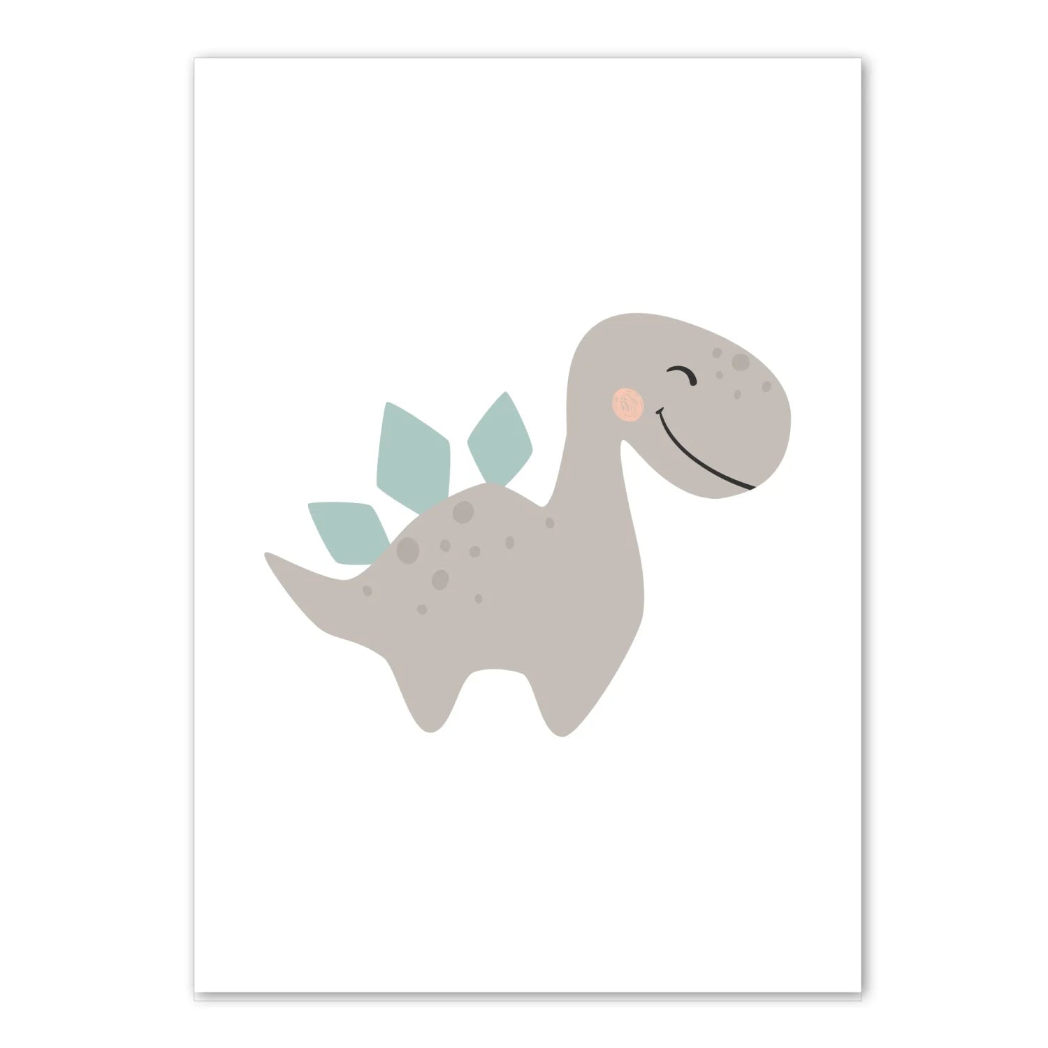 Grey Dinosaur and Bold Alphabet Print - Prints Jurassic