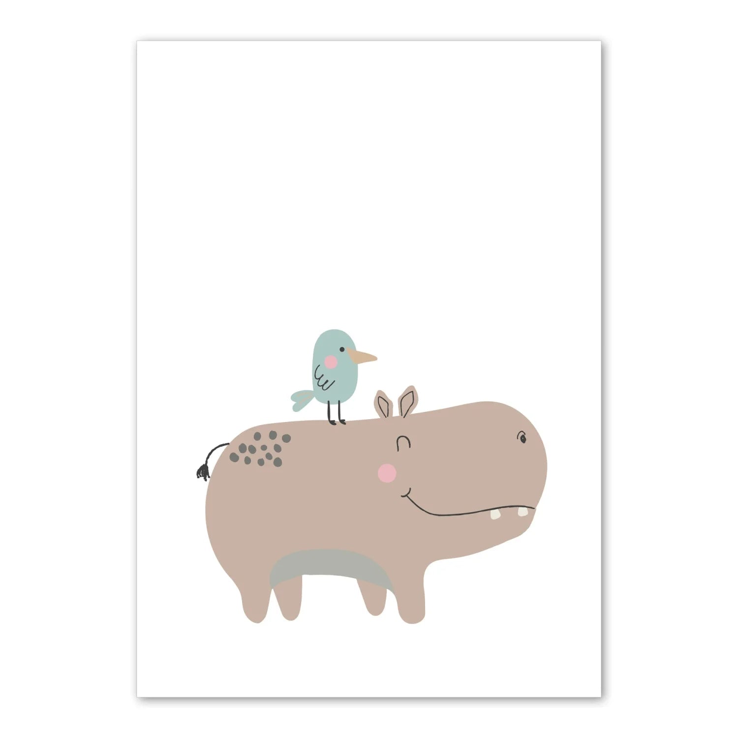 Hippo and Alphabet Print - Prints Animals