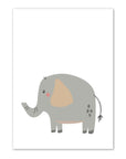 Hippo and Elephant Print - Prints Animals