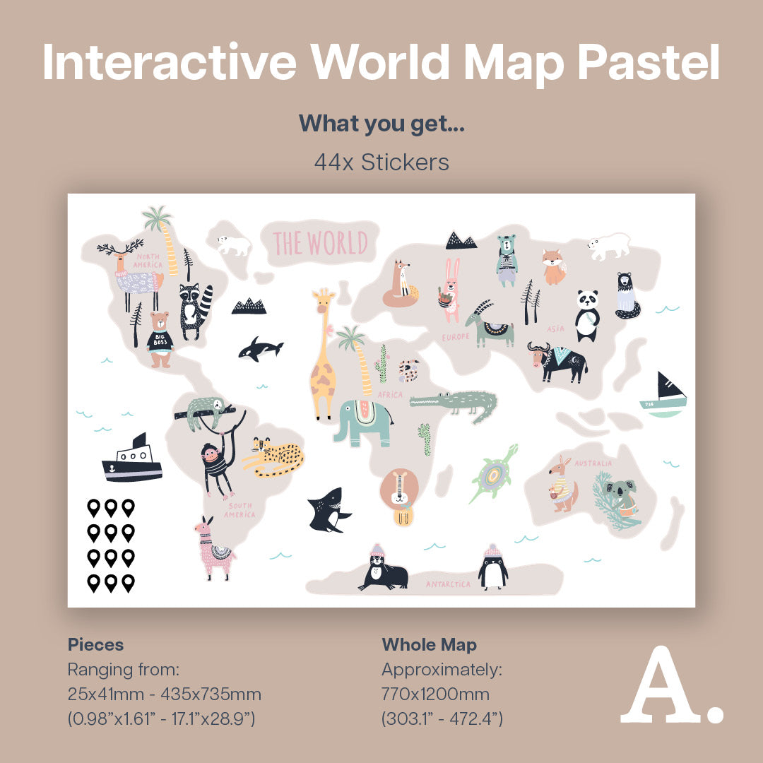 Interactive World Map - Pastel Decals Maps