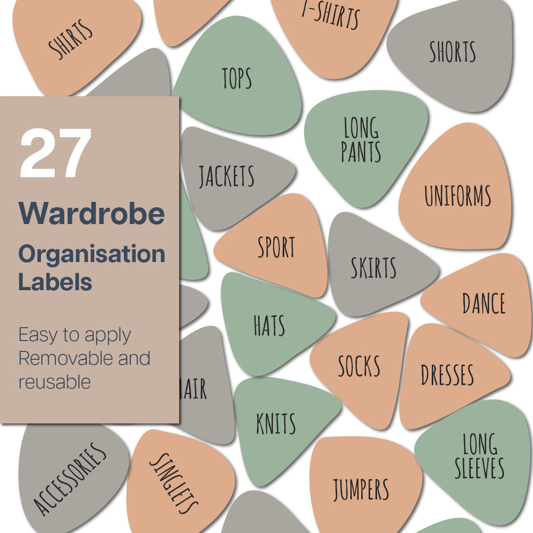Kids’ Wardrobe Labels - Earthy Triangles Organisation