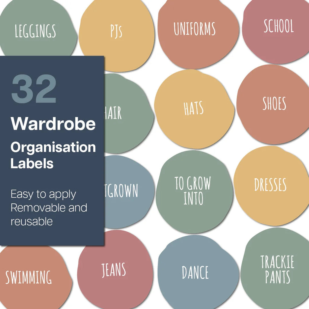 Kids’ Wardrobe Labels - Multicolour Dots Organisation