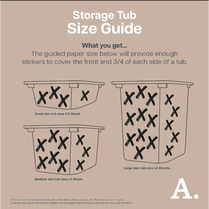 Leafy Earthy - Storage Tub Decals Organisational Tubs