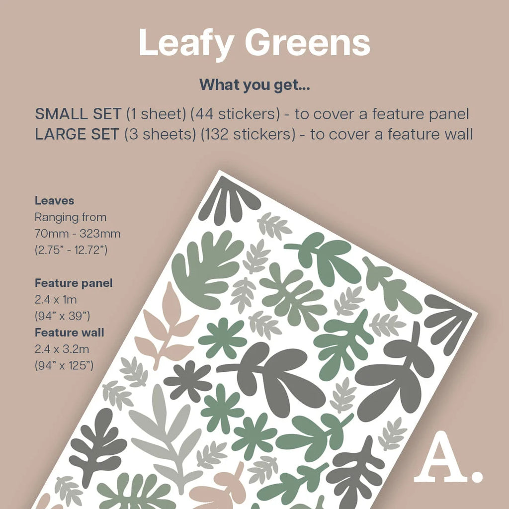 Leafy Greens Wall Decal - Decals Abstract Shapes