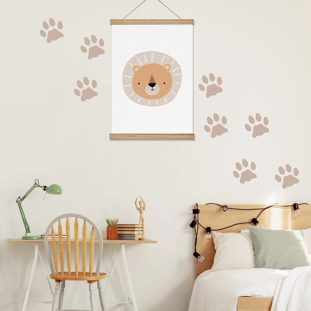 Lion Paw Print Wall Decals - Sand Abstract Shapes