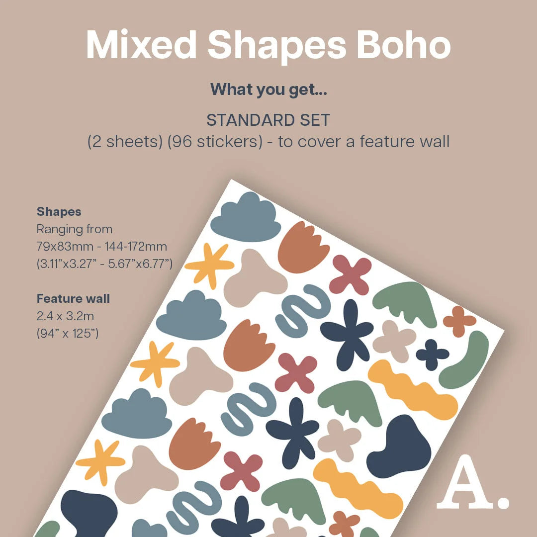 Mixed Shapes Boho Wall Decal - Decals Abstract