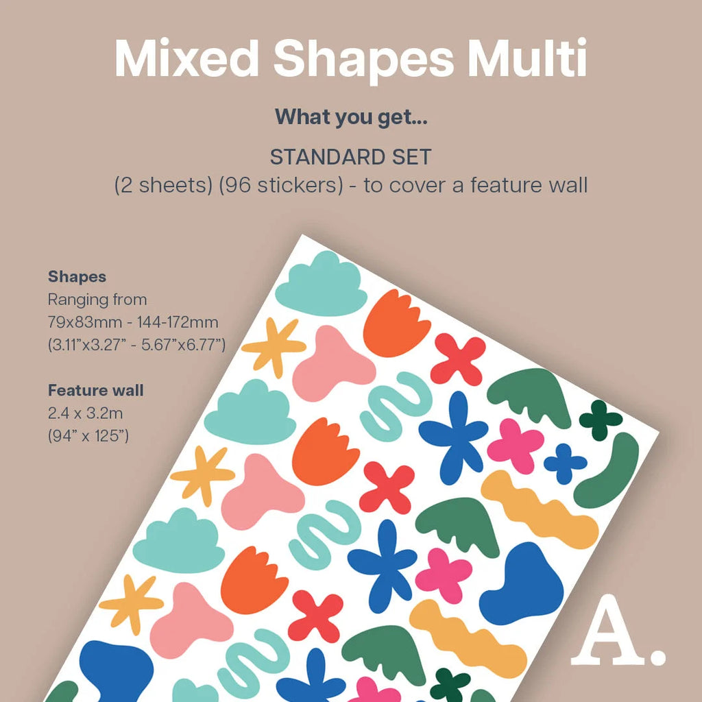 Mixed Shapes Multi Wall Decal - Decals Abstract
