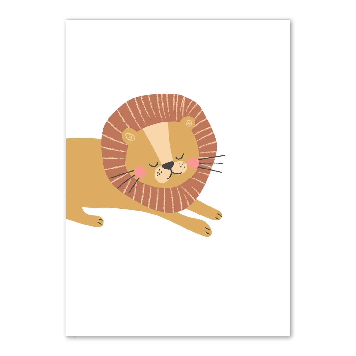 Multi Alphabet and Cute Lion Print - Prints Animals