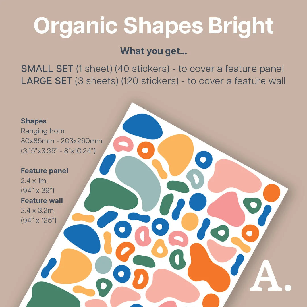 Organic Shapes Bright Wall Decal - Decals Abstract