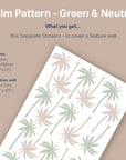 Palm Pattern Green & Neutral - Decals - Florals