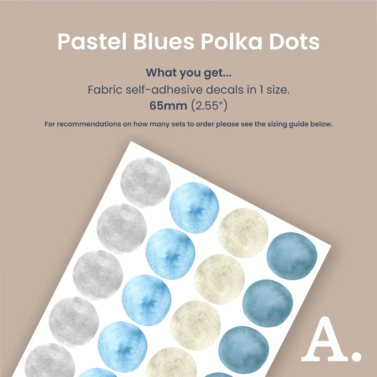 Pastel Blues Polka Dot Wall Decal - Decals Dots