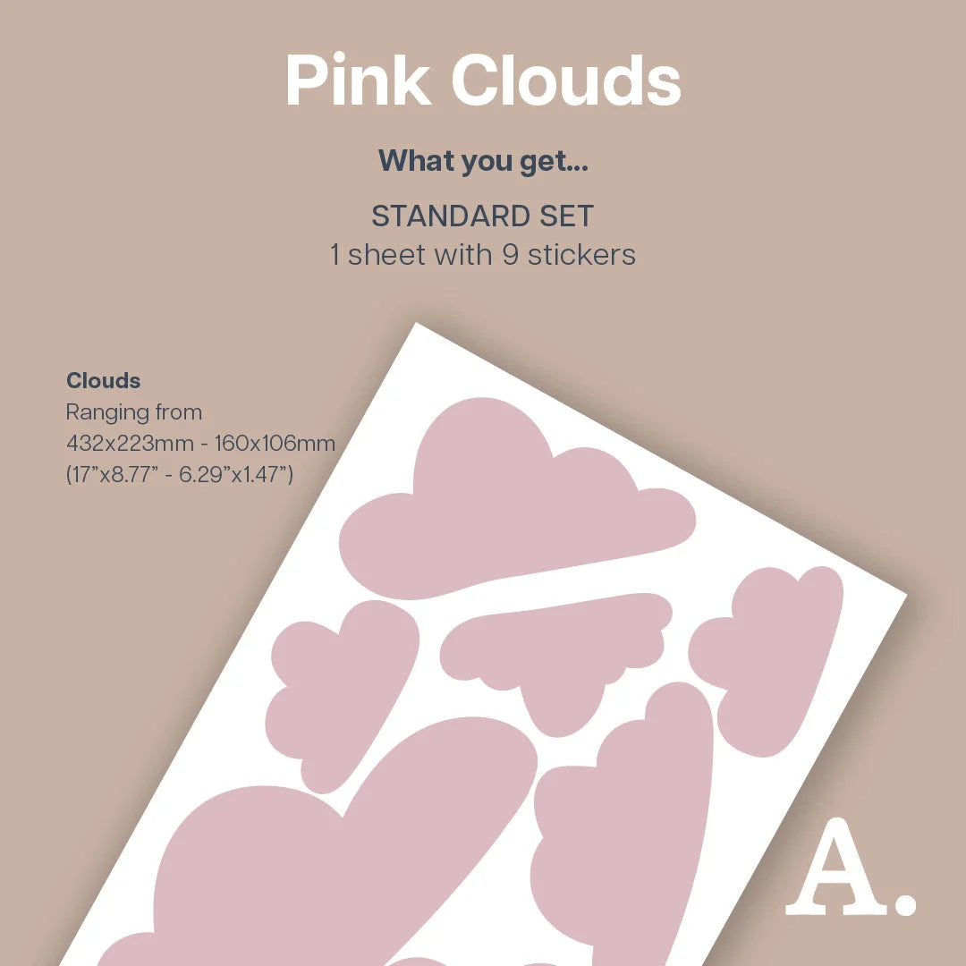 Pink Clouds Wall Decal - Decals Big Features