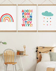 Rainbow Alphabet and Raincloud Print - Bright Prints Bold