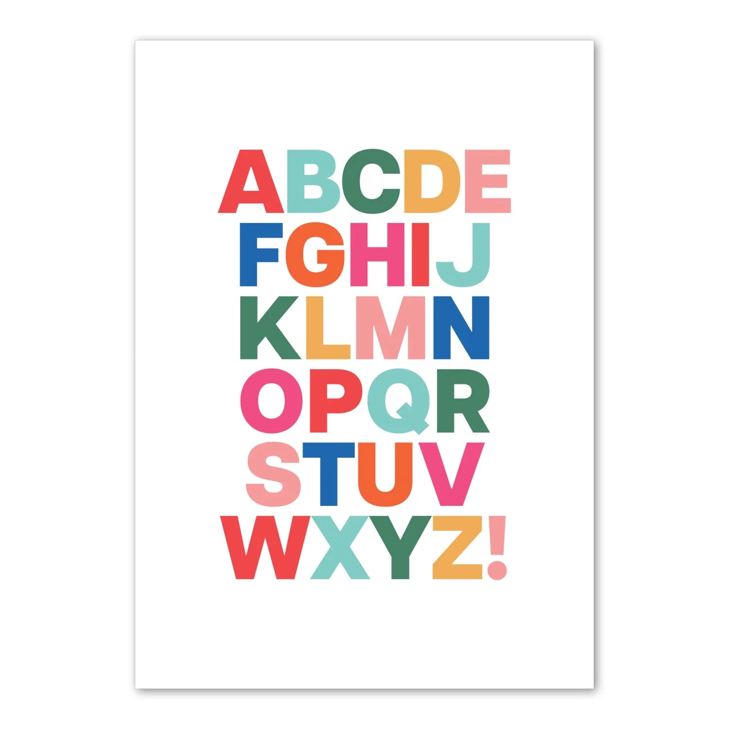 Rainbow and Alphabet Print - Bright Bold Font Prints