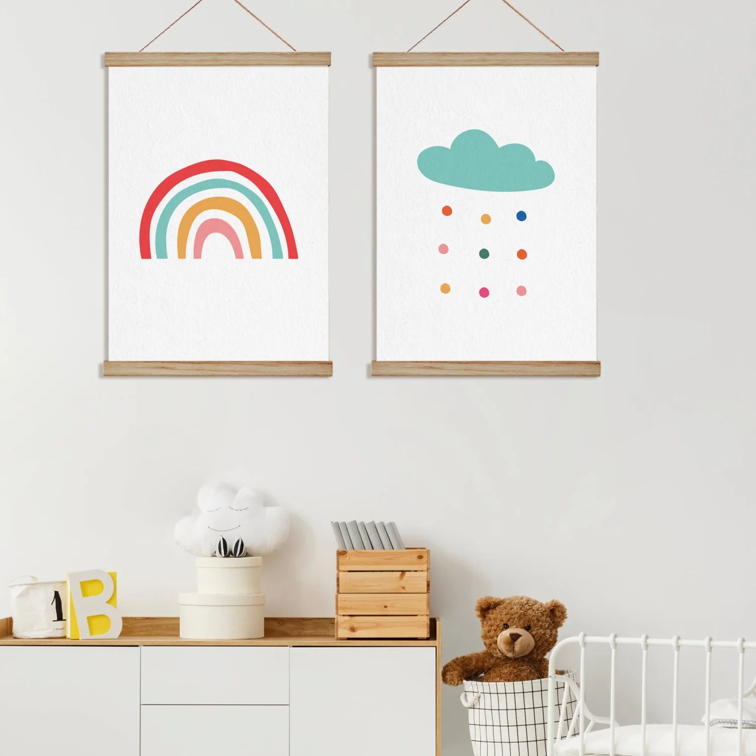 Rainbow and Raincloud Print - Bright Prints Bold Beautiful