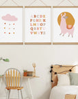 Rainclouds Alphabet and Alpaca Print - Prints Boho Love