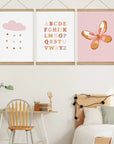 Rainclouds Alphabet and Butterfly Print - Prints Boho Love