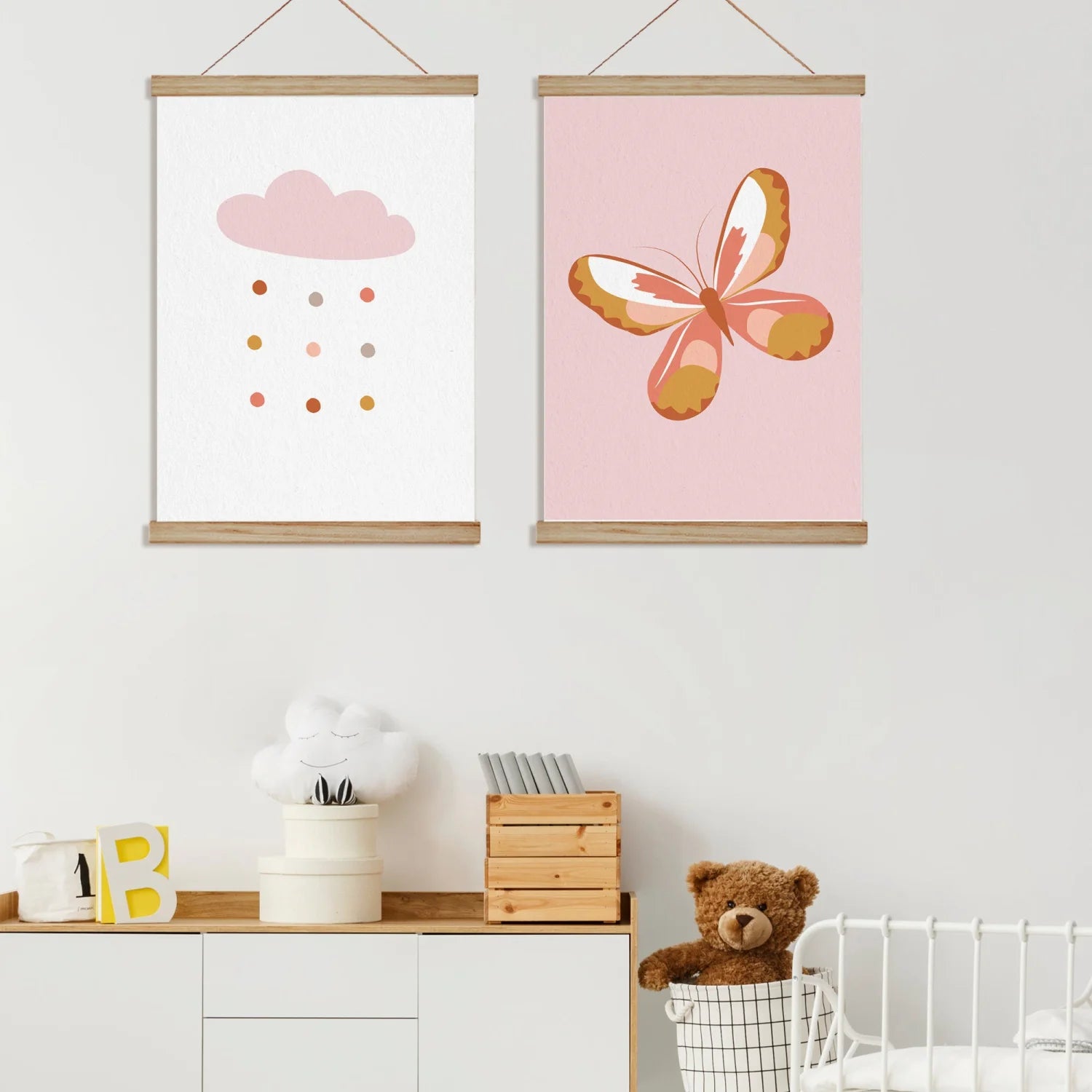 Rainclouds and Butterfly Print - Prints Boho Love