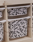 Squiggle Black - Storage Tub Decals Organisational Tubs