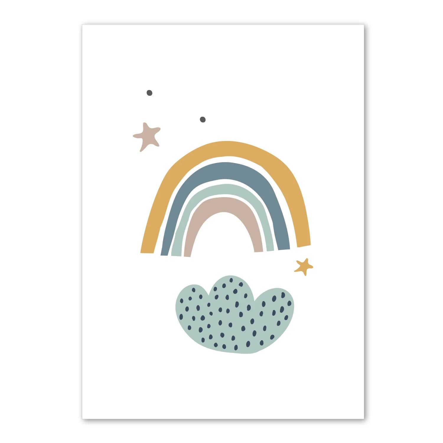 Stegosaurus Dinosaur and Rainbow Star Print - Prints