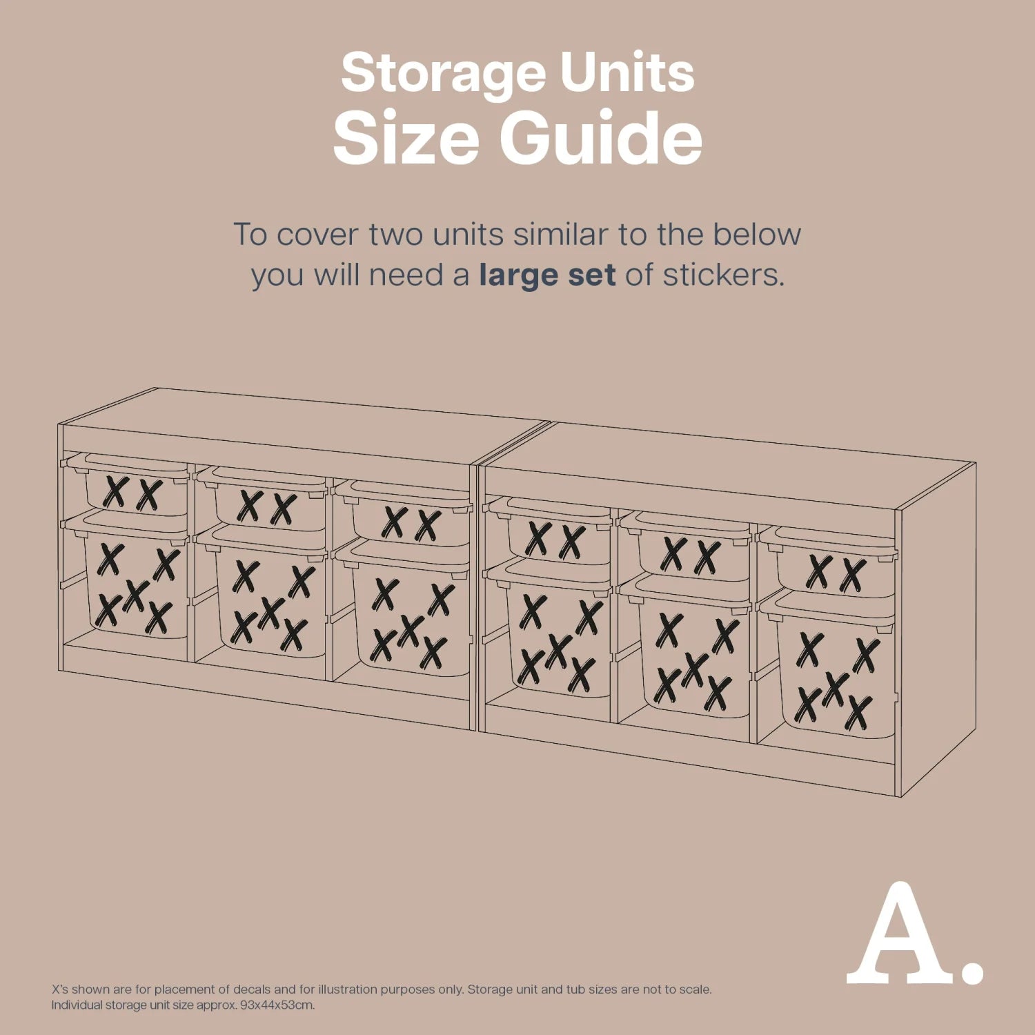 Straight Abstracts Blue - Storage Tub Decals Organisational