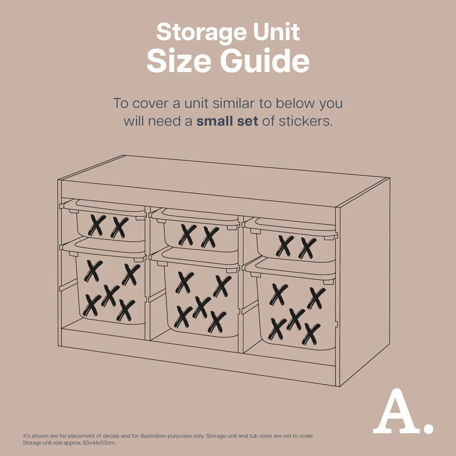 Straight Abstracts Warm - Storage Tub Decals Organisational