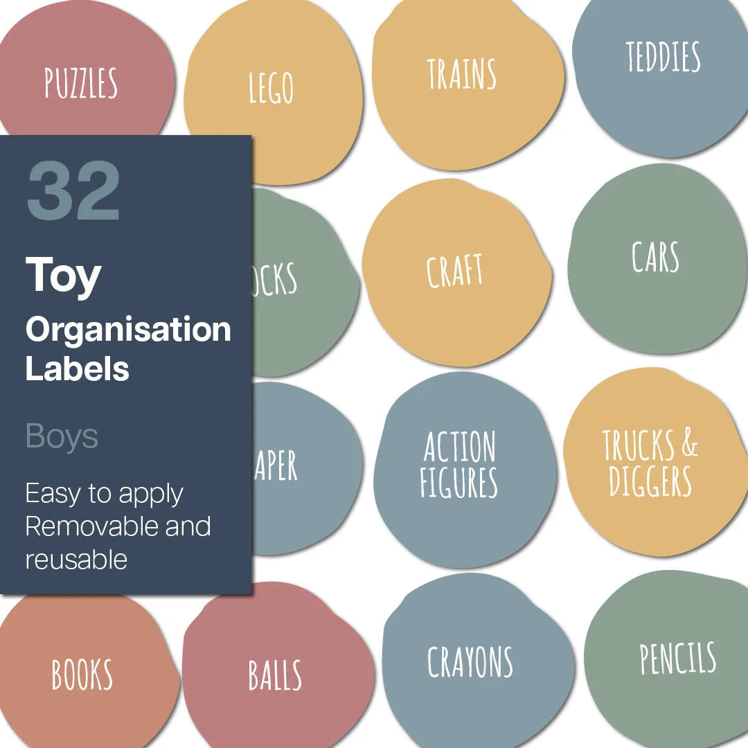 Toy Labels - Boys Multicolour Dots Organisation