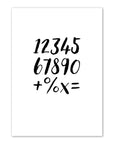 Wonderful Alphabet and Numbers Print - Black Hand Font