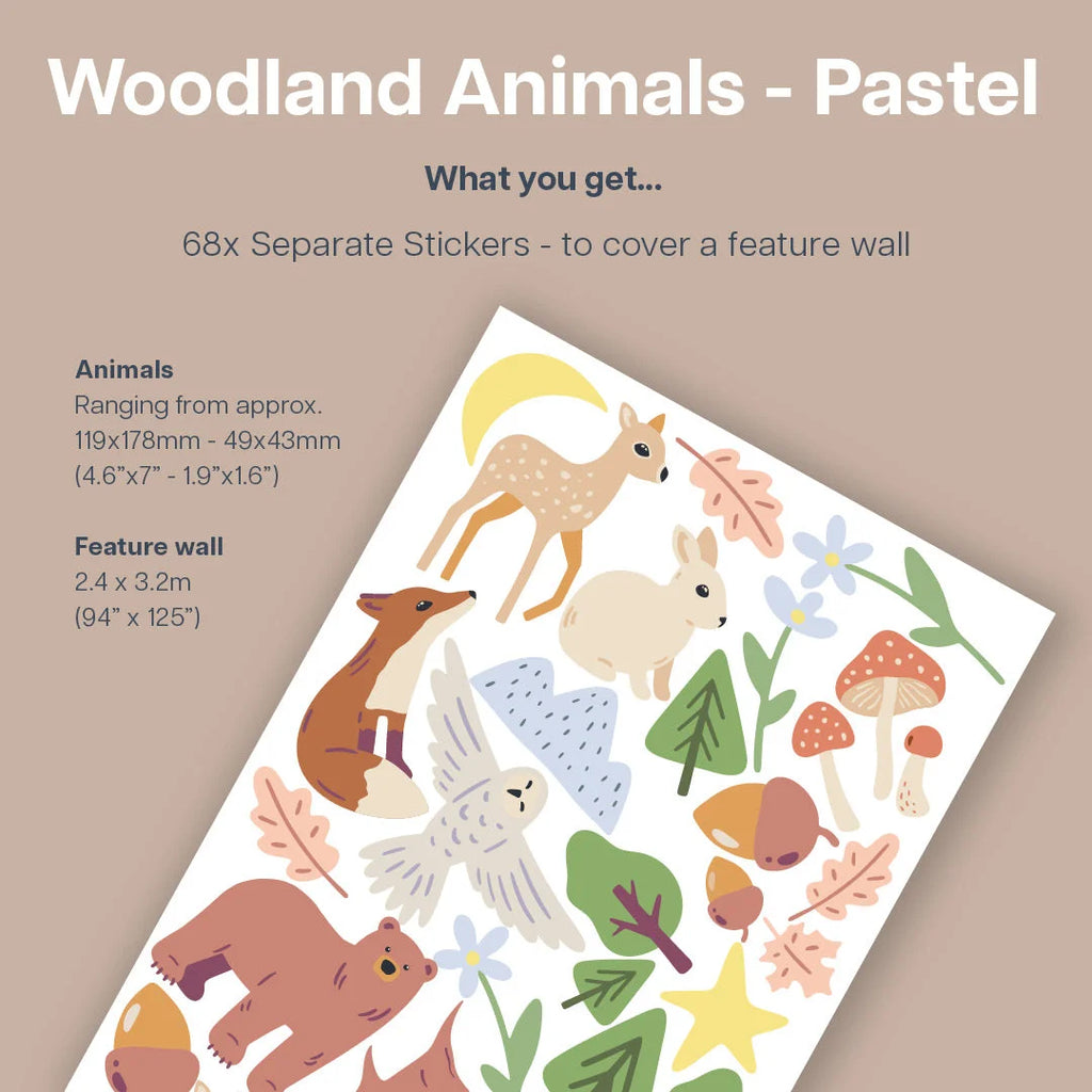 Woodland Animals - Pastel - Decals - Animals